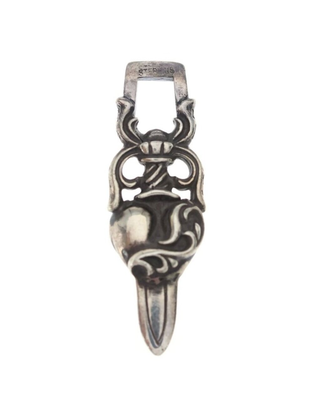 Chrome Hearts Dagger Heart Daga Pendant Silver